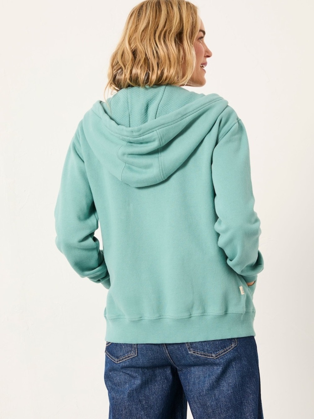 Fat Face Amy Teal Blue Zip Through Hoodie - Small - Picture 4 of 16